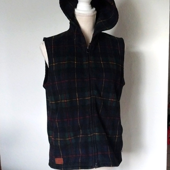 Vintage Ralph Lauren VEST HOODED CLASSIC Tartn Green Plaid  UNISEX  Size Small P - Picture 11 of 11